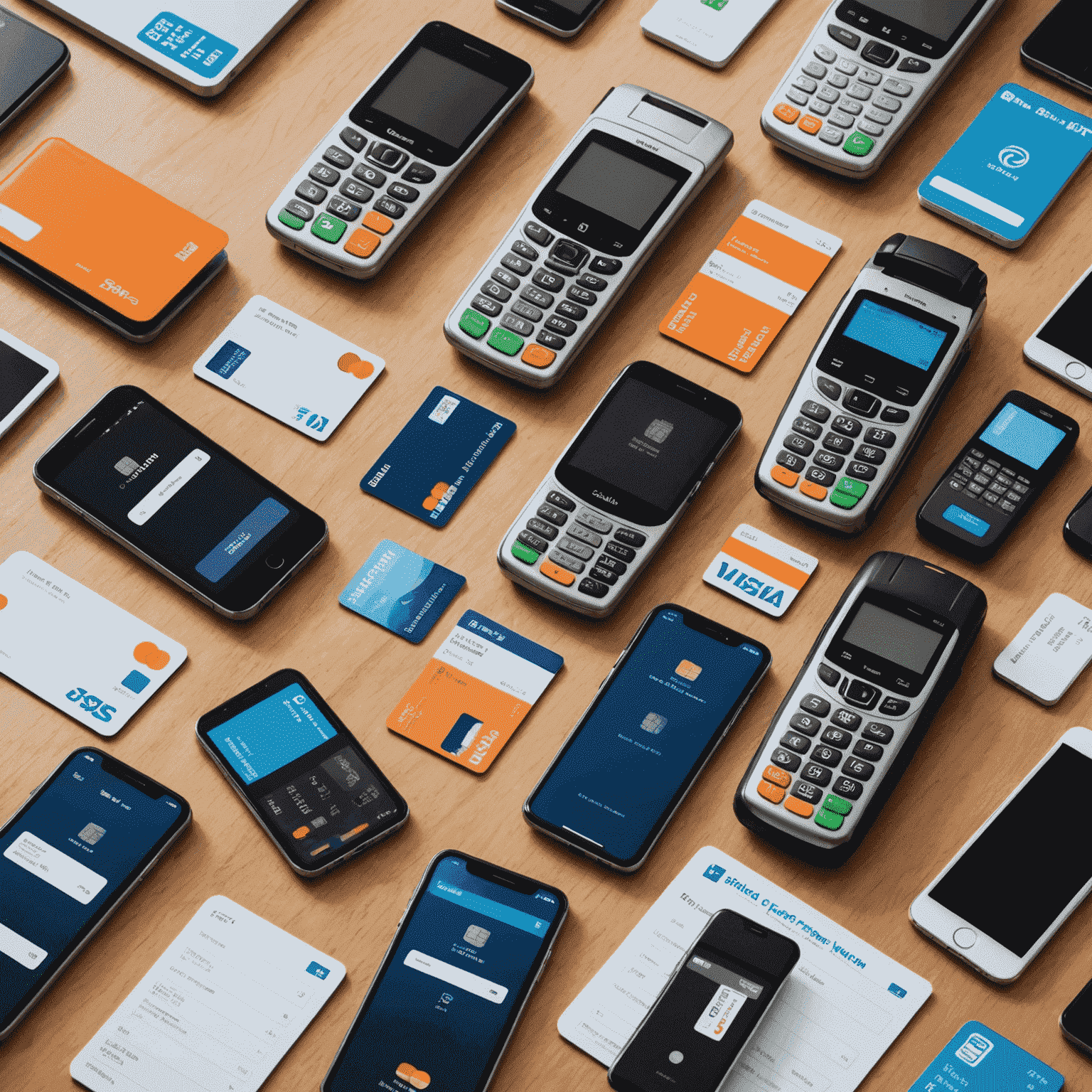 A collage of various payment methods including mobile phones, credit cards, and digital wallets, showcasing the new options for paying traffic fines and Salik charges.